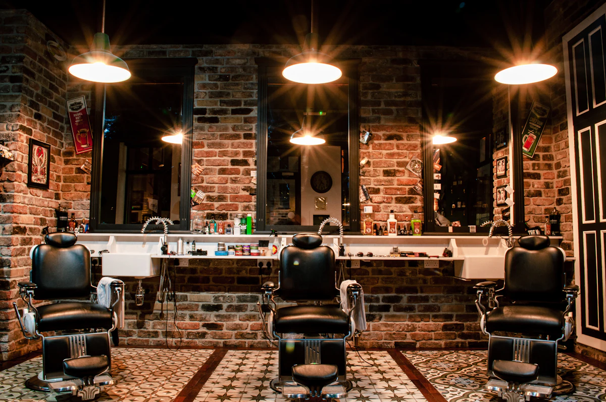 Ambiente premium de barbearia